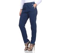 K-Milano Jeans elasticizzati da donna, con elastico, pantaloni a tesa, Blu, 50