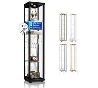 K-Möbel Vetrina in Vetro con Specchio, LED e Serratura (176x37x33 cm)...