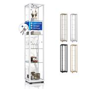 K-Möbel Vetrina in Vetro con Specchio, LED e Serratura (176x37x33 cm)...