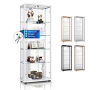 K-Möbel Vetrina in Vetro con Specchio, Serratura e LED (176x67x33 cm)...