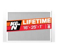 K&N Filtro dell'aria per forno HVAC, 16 x 25 x 1, dura una vita, lavabile, Merv 8, l'ultimo filtro HVAC che acquisterai, respira in sicurezza a casa o in ufficio, HVC-8-11625