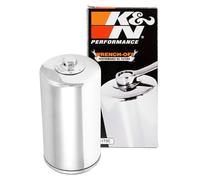 K&N Filtro Olio Powersports - Avvitabile Cromo 76x152mm compatibile con Harley Davidson (KN-173C)
