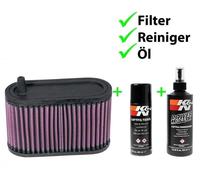 K&n Ricambio Aria + Set Pulizia YA-1285 per Yamaha VMX-12 1200 Vmax 1985 - 2002