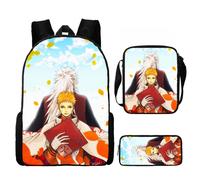 (K)Naruto Set Zaino Bambini Con Astuccio Matite E Versatile Per Gite Scuola Giorno