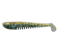K.P Baits, 5 Skeleton Shad, pesce di gomma, 7,5 cm, per pesce persico, lucioperca e trota, Gold n Green