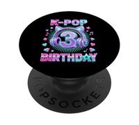 K-Pop 3 ° compleanno Ragazza 3 Anni Musica coreana PopSockets PopGrip Adesivo