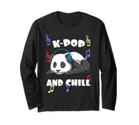 K Pop And Chill Estetica KPOP Panda Corea Maglia a Manica