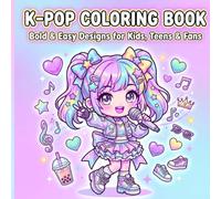 K-Pop Coloring Book: Bold & Easy Designs for Kids, Teens & Fans