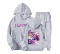 K-Pop D-Demon H-Hunters Tuta Ragazze 2-14 Anni 2 Pezzi Felpa con Cappuccio Stampa e Pantaloni da Jogging Tute da Sportiva Y2K Streetwear Tracksuit per Bambino Maniche Lunghe Completo /