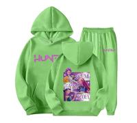 K-Pop D-Demon H-Hunters Tuta Ragazze 2-14 Anni 2 Pezzi Felpa con Cappuccio Stampa e Pantaloni da Jogging Tute da Sportiva Y2K Streetwear Tracksuit per Bambino Maniche Lunghe Completo /