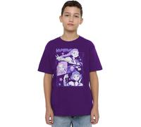 K-Pop Demon Hunters Anime Huntrix Huntr/X Kids T Shirt, Black, Lilla, 3-4 Jahre Unisex-Bambini e Ragazzi