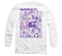 K-Pop Demon Hunters Anime Huntrix Huntr/X Long Sleeve T Shirt, Black, Bianco, M Unisex-Adulto