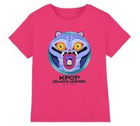 K-Pop Demon Hunters - Cartoon Derpy Save The Date Kids T Shirt, Fuchsia, 5-6