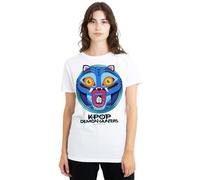 K-Pop Demon Hunters - Cartoon Derpy Save The Date Ladies T Shirt, White, Large