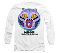 K-Pop Demon Hunters - Cartoon Derpy Save The Date Unisex Long Sleeve T Shirt, White, Large