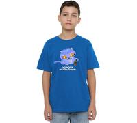 K-Pop Demon Hunters Cute Derpy Tiger Cartoon Kids T Shirt, Navy, Blu Reale, 7-8 Jahre Unisex-Bambini e Ragazzi