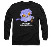K-Pop Demon Hunters Cute Derpy Tiger Cartoon Long Sleeve T Shirt, Navy, Nero, L Unisex-Adulto