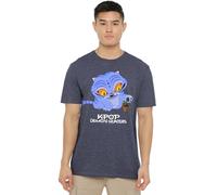 K-Pop Demon Hunters Cute Derpy Tiger Cartoon T Shirt, Canottiera, Navy (Heather Navy), XL Unisex-Adulto
