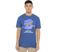 K-Pop Demon Hunters Cute Derpy Tiger Cartoon T Shirt, Heather Navy, Blu Royal mélange, M Unisex-Adulto