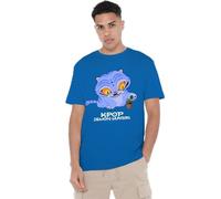 K-Pop Demon Hunters Cute Derpy Tiger Cartoon T Shirt, Navy, Blu Reale, L Unisex-Adulto