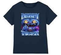 K-Pop Demon Hunters - Derpy Tiger Bootleg Kids T Shirt, Navy, 12-13