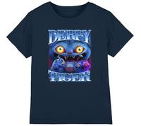 K-Pop Demon Hunters - Derpy Tiger Bootleg Kids T Shirt, Navy, 9-11