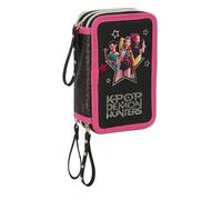 K-POP Demon Hunters - ENERGY - Astuccio scuola con 37 utili inclusi, astuccio per bambini, ideale per bambini dai 5 ai 14 anni, comodo e versatile, resistenza, 12,5 x 5,5 x 19,5 cm