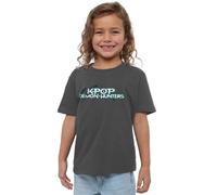 K-Pop Demon Hunters Full Colour Logo Kids T Shirt, Navy, Carbone, 3-4 Jahre Unisex-Bambini e Ragazzi