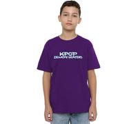 K-Pop Demon Hunters Full Colour Logo Kids T Shirt, Navy, Lilla, 3-4 Jahre Unisex-Bambini e Ragazzi
