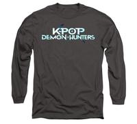 K-Pop Demon Hunters Full Colour Logo Long Sleeve T Shirt, Navy, Carbone, L Unisex-Adulto