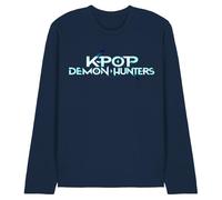 K-Pop Demon Hunters Full Colour Logo Unisex Long Sleeve T Shirt, Navy