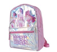 K-Pop Demon Hunters Golden Pocket Backpack - Borsa da scuola e da viaggio con licenza ufficiale con tasca frontale con zip e ampio scomparto principale