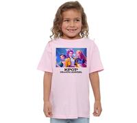 K-Pop Demon Hunters Heroic Huntrix Huntr/X Kids T Shirt, White, Rosa Chiaro, 9-11 Jahre Unisex-Bambini e Ragazzi