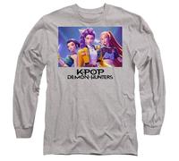 K-Pop Demon Hunters Heroic Huntrix Huntr/X Long Sleeve T Shirt, White Canottiera, Grigio, L Unisex-Adulto
