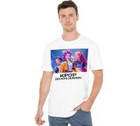 K-Pop Demon Hunters Heroic Huntrix Huntr/X T Shirt, White, Bianco, L Unisex-Adulto