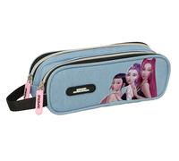 K-POP Demon Hunters - HUNTR/X - Astuccio doppio per bambini, ideale per bambini in età scolastica, comodo e versatile, resistenza, 21 x 6 x 8 cm