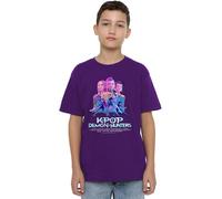 K-Pop Demon Hunters Huntrix Huntr/X Billboard Poster Kids T Shirt, Lilla, 3-4 Jahre Unisex-Bambini e Ragazzi