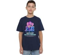 K-Pop Demon Hunters - Huntrix Huntr/X Billboard Poster Kids T Shirt, Navy, 3-4
