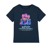 K-Pop Demon Hunters - Huntrix Huntr/X Billboard Poster Kids T Shirt, Navy, 5-6