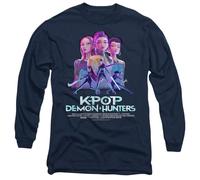 K-Pop Demon Hunters Huntrix Huntr/X Billboard Poster Unisex Long Sleeve T Shirt, Navy, XXL