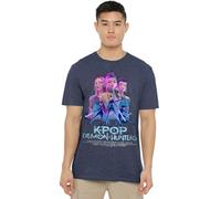 K-Pop Demon Hunters - Huntrix Huntr/X Billboard Poster Unisex T Shirt, Heather Navy, Large