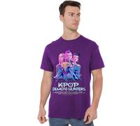 K-Pop Demon Hunters Huntrix Huntr/X Billboard Poster Unisex T Shirt, Purple, XL