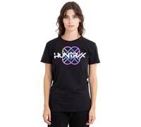 K-Pop Demon Hunters Huntrix Huntr/X Pastel Logo Ladies T Shirt, Black, Nero, XL Donna