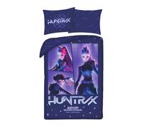 K-Pop Demon Hunters Huntrix - Set Letto Copripiumino singolo Reversibile 140x200cm e Federa 70x90cm - BLU - 100% Cotone OEKO-TEX