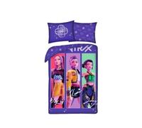 K-Pop Demon Hunters Huntrix - Set Letto Copripiumino singolo Reversibile 140x200cm e Federa 70x90cm - Multicolore - 100% Cotone - OEKO-TEX