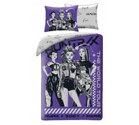 K-Pop Demon Hunters Huntrix World Tour - Set Letto Copripiumino singolo Reversibile 140x200cm e Federa 70x90cm - Viola - 100% Cotone OEKO-TEX