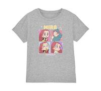 K-Pop Demon Hunters KPOP Demon Hunters-Huntrix Mira Chibi Boxes T Shirt, Heather Grey, 9-11 Jahre Unisex Kids