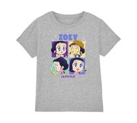 K-Pop Demon Hunters KPOP Demon Hunters-Huntrix Zoey Chibi Boes T Shirt, Heather Grey, 12-13 Jahre Unisex Kids
