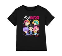 K-Pop Demon Hunters KPOP Demon Hunters-Saja Boys Chibi Poster T Shirt, Black, 7-8 Jahre Unisex Kids
