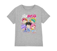 K-Pop Demon Hunters KPOP Demon Hunters-Saja Boys Chibi Poster T Shirt, Heather Grey, 7-8 Jahre Unisex Kids